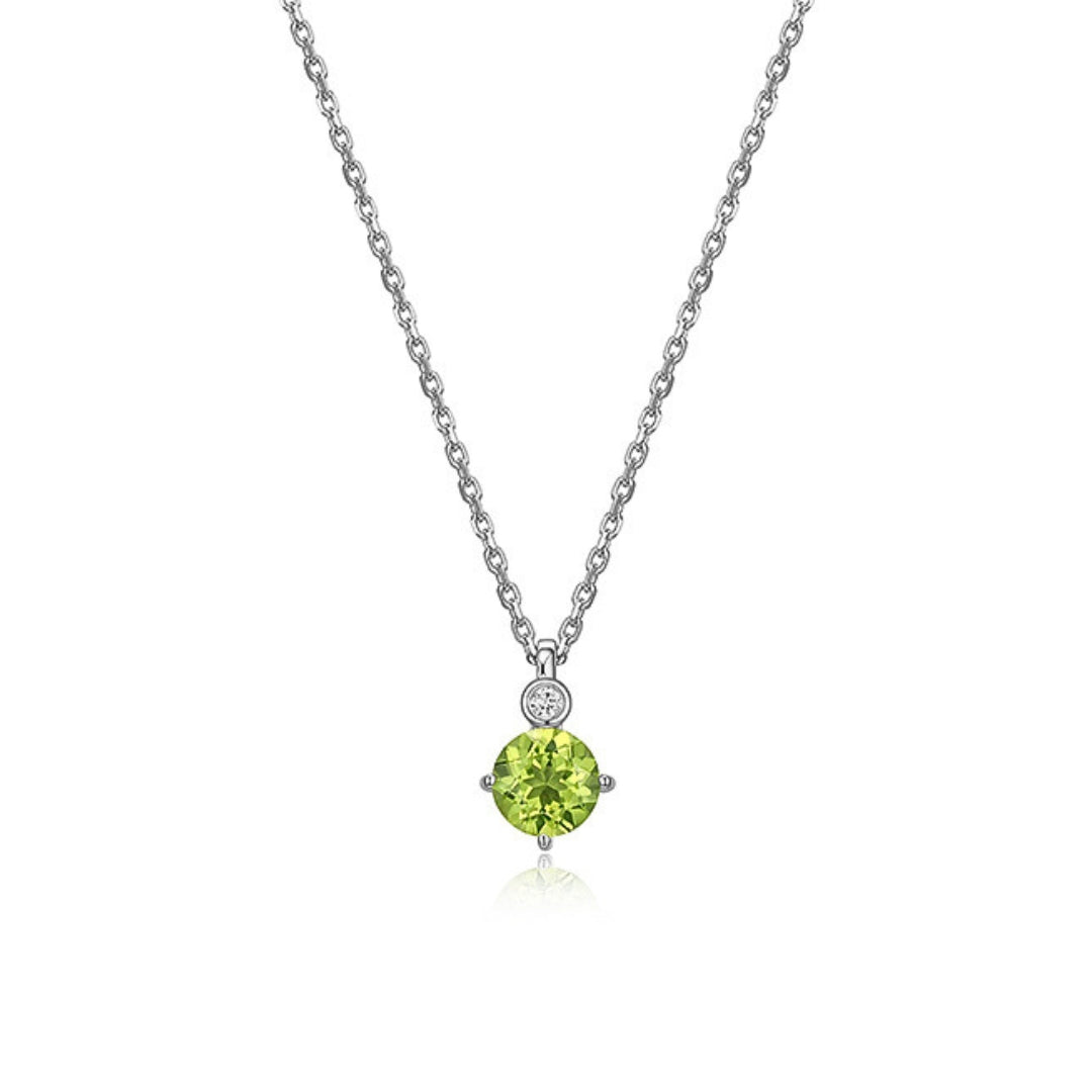 Sterling Silver Genuine Peridot Necklace by ELLE
