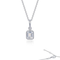 SS/PT 0.91cttw Simulated Diamond Pendant Necklace