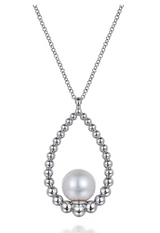 Sterling Silver Fresh Water Pearl Bujukan Drop Necklace
