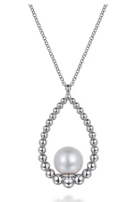 Sterling Silver Fresh Water Pearl Bujukan Drop Necklace