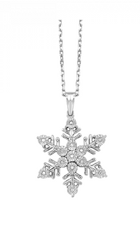 Sterling Silver 0.05cttw Diamond Snowflake Pendant