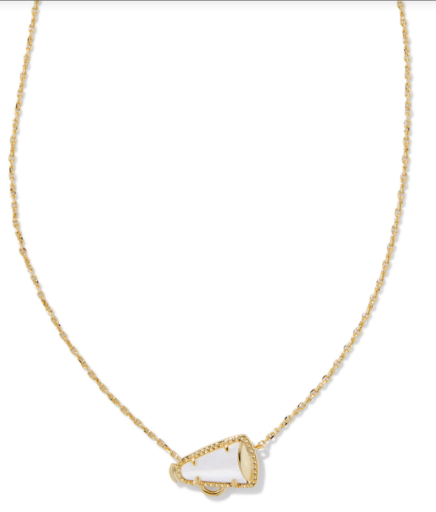 Cheer Gold Plated White MOP Short Pendant Necklace by Kendra Scott