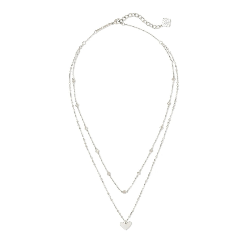 Ari Heart Silver Multi Strand Necklace by Kendra Scott
