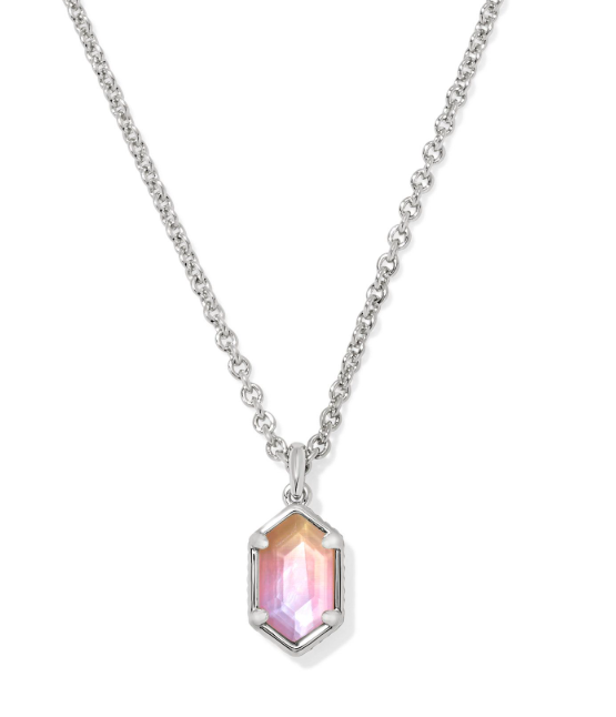 Hallie Silver Sunrise Watercolor Illusion Short Pendant Necklace by Kendra Scott