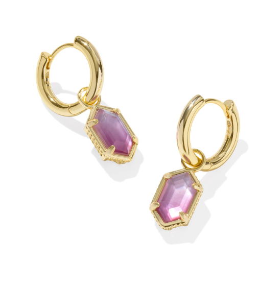 Hallie Gold Plated Purple Watercolor Illusion Huggie Earrings by Kendra Scott