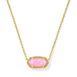 Elisa Gold Plated Carnation Kyocera Opal Short Pendant Necklace by Kendra Scott