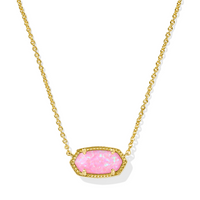 Elisa Gold Plated Carnation Kyocera Opal Short Pendant Necklace by Kendra Scott