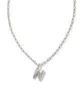 Crystal Letter N Silver White CZ Short Pendant Necklace by Kendra Scott