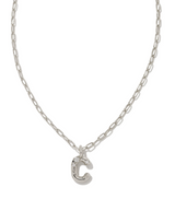 Crystal Letter C Silver White CZ Short Pendant Necklace by Kendra Scott