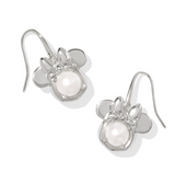 Minnie Mouse Silver White Pearl Drop Earrings by Kendra Scott