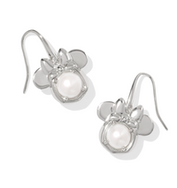 Minnie Mouse Silver White Pearl Drop Earrings by Kendra Scott