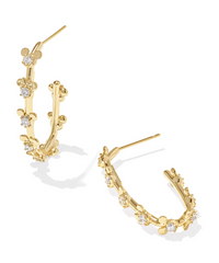 Mickey Minnie Mouse Gold Plated White Crystal Hoop Earrings by Kendra Scott