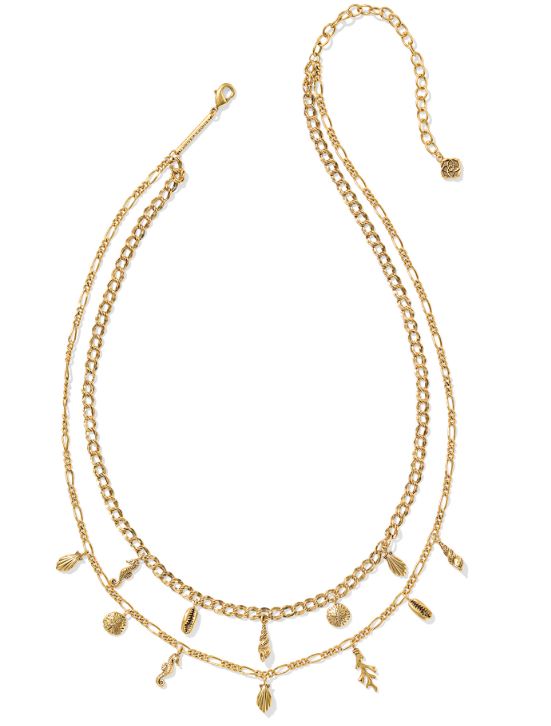 Alexa Vintage Gold Plated White CZ Multi Strand Necklace by Kendra Scott