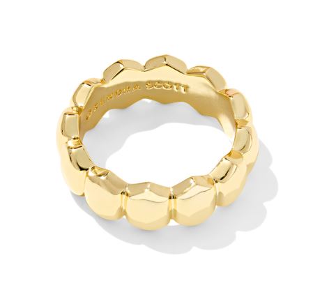 Kaitlin Gold Plated Band Ring Sz 6 by Kendra Scott