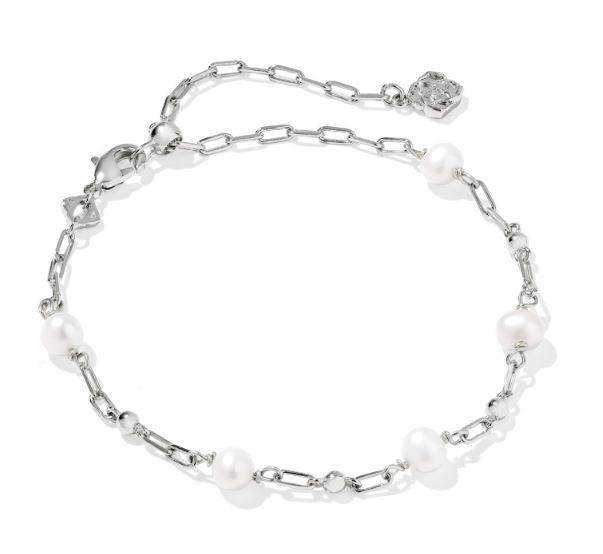 Ashton Silver Freshwater Cultured Pearl Delicate Chain Bracelet by Kendra Scott