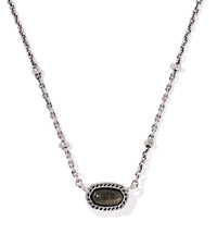 Mini Elisa Satellite Vintage Silver Golden Obsidian Short Pendant Necklace by Kendra Scott