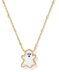 Ghost Gold Plated White Mother of Pearl Short Pendant Necklace by Kendra Scott