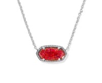 Elisa Silver Red Kyocera Opal Pendant Necklace by Kendra Scott