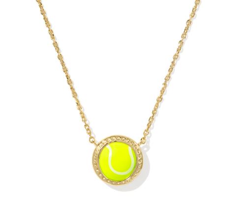 Tennis Gold Plated Chartreuse Magnesite Short Pendant Necklace by Kendra Scott