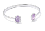 Daphne Silver Purple Amethyst Frame Cuff Bracelet S/M by Kendra Scott
