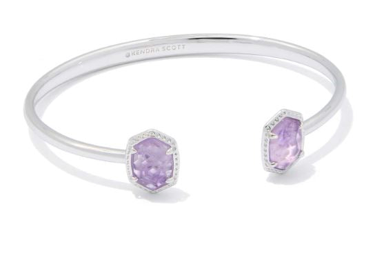 Daphne Silver Purple Amethyst Frame Cuff Bracelet S/M by Kendra Scott