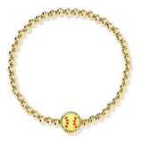Softball Gold Plated Chertreuse Magnesite Stretch Bracelet by Kendra Scott