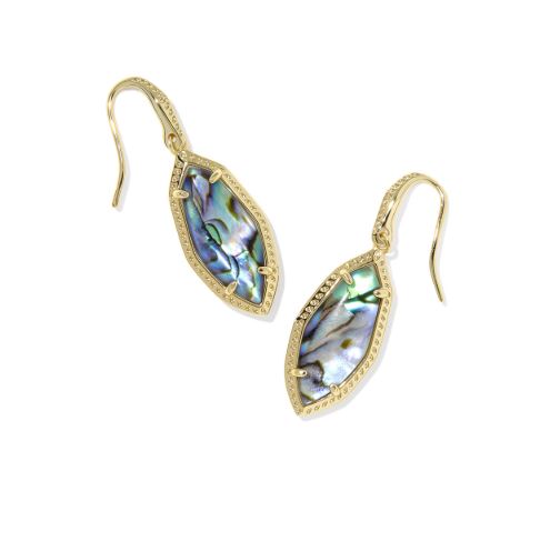 Ophelia Gold Plated Abalone Shell Small Drop Earrings by Kendra Scott