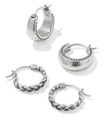 Gabriella Vintage Silver Set of Huggie Earrings by Kendra Scott