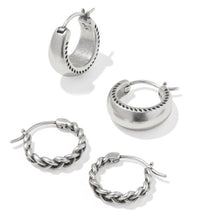 Gabriella Vintage Silver Set of Huggie Earrings by Kendra Scott