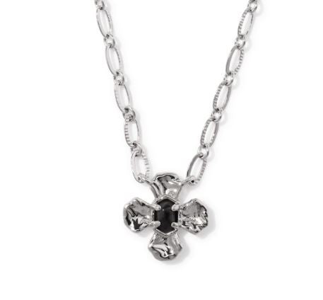 Leanne Silver Black Granite Short Pendant Necklace by Kendra Scott