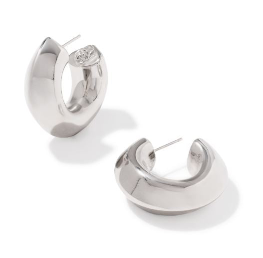 Embry Silver Hoop Earrings by Kendra Scott