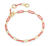 Courtney Gold Plated Red Enamel Link & Chain Bracelet by Kendra Scott