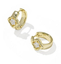 Mallory Gold Plated White CZ Crystal Huggie Earrings by Kendra Scott