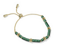 Bree Beaded Gold Plated Green Malachite Delicate Chain Bracelet by Kendra Scott