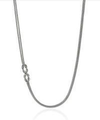 Love Knot Infinite Silver Station Necklace 3.6mm Double Row Chain Sz 16-18 by John Hardy