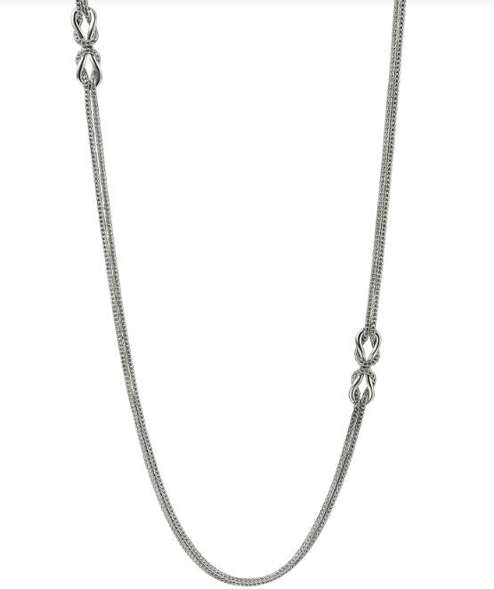 Love Knot Infinite Silver Station Necklace 3.6mm Double Row Chain Sz 32 by John Hardy