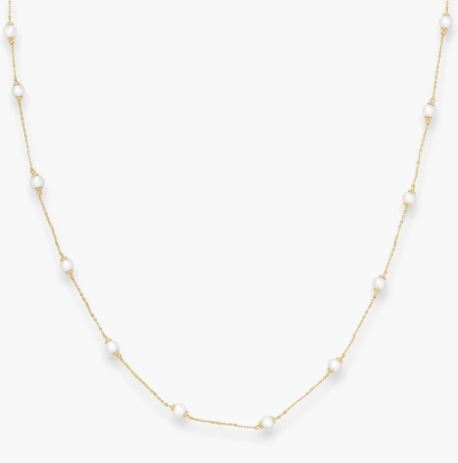18K Yellow Gold Plated Perfect Pearl Infinity Necklace