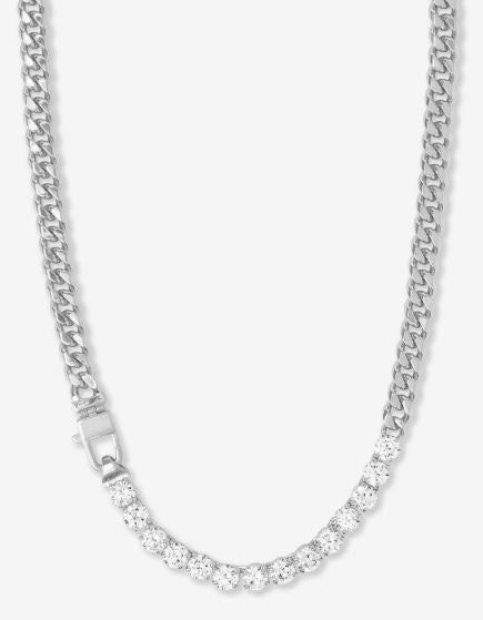 Julian Really Loves Diamonds Silver Simulated Diamond Necklace