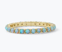 Heiress 18K Yellow Gold Plated Simulated Blue Opal Ring Sz 7