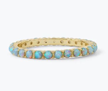 Heiress 18K Yellow Gold Plated Simulated Blue Opal Ring Sz 7