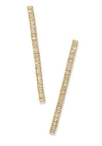 Gracie Gold Plated White CZ Long Tennis Linear Earrings by Kendra Scott