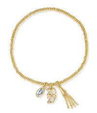 2027 Graduation Gold Plated Dichroic Glass Stretch Bracelet  by Kendra Scott