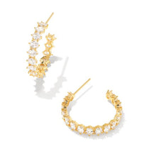 Cailin Gold Plated Metal White CZ Crystal Hoop Earrings by Kendra Scott