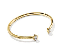 Mini Elton Luxe Gold Plated White CZ Cuff Bracelet S/M by Kendra Scott