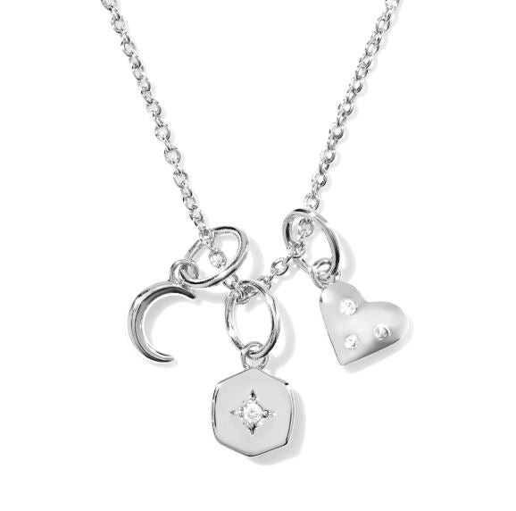 Arlene Silver White CZ Charm Necklace by Kendra Scott