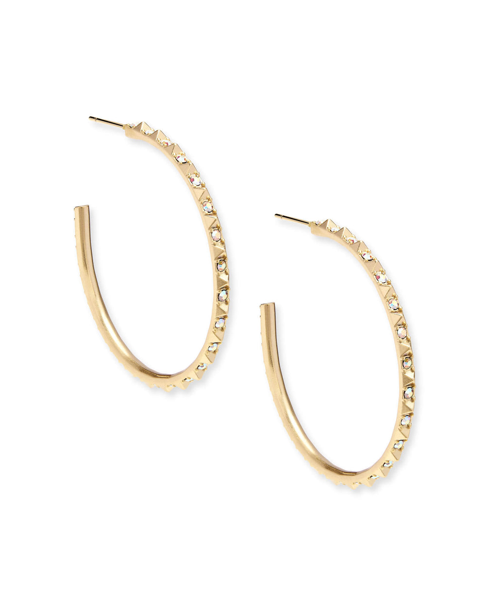 Veronica Gold Plated Iridescent Crystal Hoop Earrings by Kendra Scott