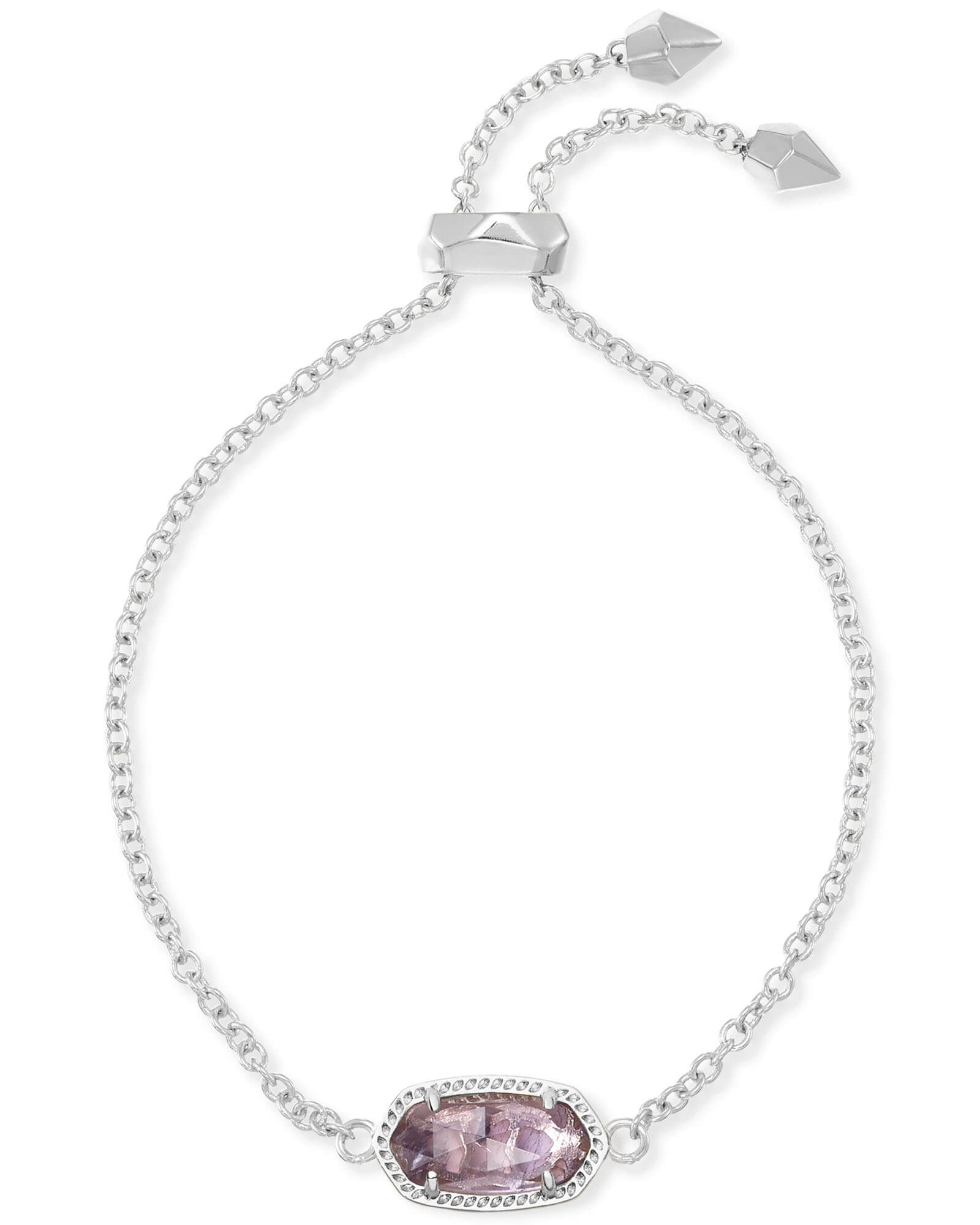 Elaina Rhodium Plated Purple Amethyst Bracelet by Kendra Scott