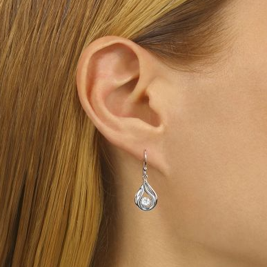 Sterling Silver Rhythm of Love Dangle Earrings