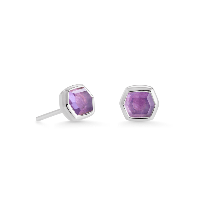 Davie Sterling Silver Amethyst Stud Earrings by Kendra Scott