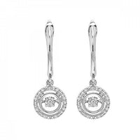 Sterling Silver and Diamond Earrings